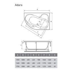 Акриловая ванна Relisan Adara 170х100 R