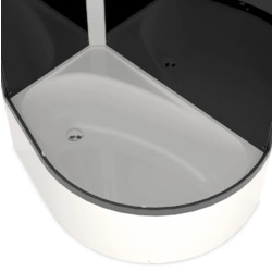 Душевая кабина Domani-Spa Black Accents 128HL 120x80 прозрачное стекло / чёрные стенки с крышей (левая)