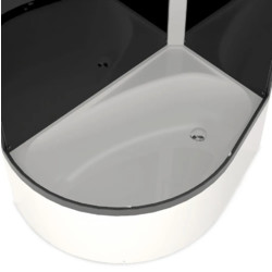 Душевая кабина Domani-Spa Black Accents 128HR 120x80 прозрачное стекло / чёрные стенки с крышей (правая)
