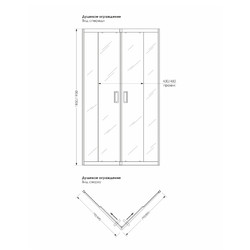 Душевой уголок Метакам Universal Black 79x79