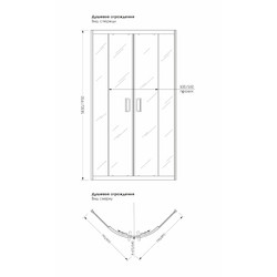 Душевой уголок Метакам Classic Black 79x79