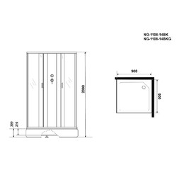 Душевая кабина Niagara Classic NG-1108-14BK 90х90