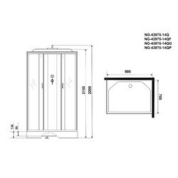 Душевая кабина с гидромассажем Niagara Classic NG-43975-14QG 90х70