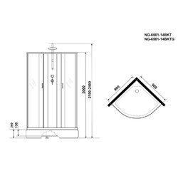 Душевая кабина с гидромассажем Niagara Classic NG-6501-14BKTG 90х90