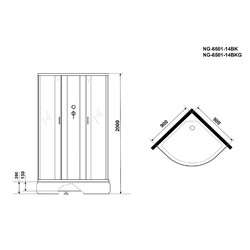 Душевая кабина Niagara Classic NG-6501-14BK 90х90