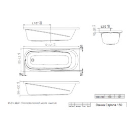 Акриловая ванна Triton Европа 150х70, с каркасом, экраном и сифоном