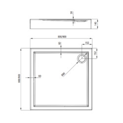 Душевой поддон Deante Jasmin Plus KTJ_041B 90x90