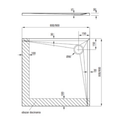 Душевой поддон Deante Kerria Plus KTS_041B 90x90