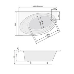 Акриловая ванна Poolspa Orbita 160x100 L, с ножками