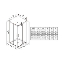 Душевой уголок Ravak Blix Slim BLSRV2K-100 + BLSRV2K-120 100x120