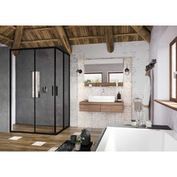 Душевой уголок Ravak Blix Slim BLSRV2K-120+BLSRV2K-100, чёрный + транспарент